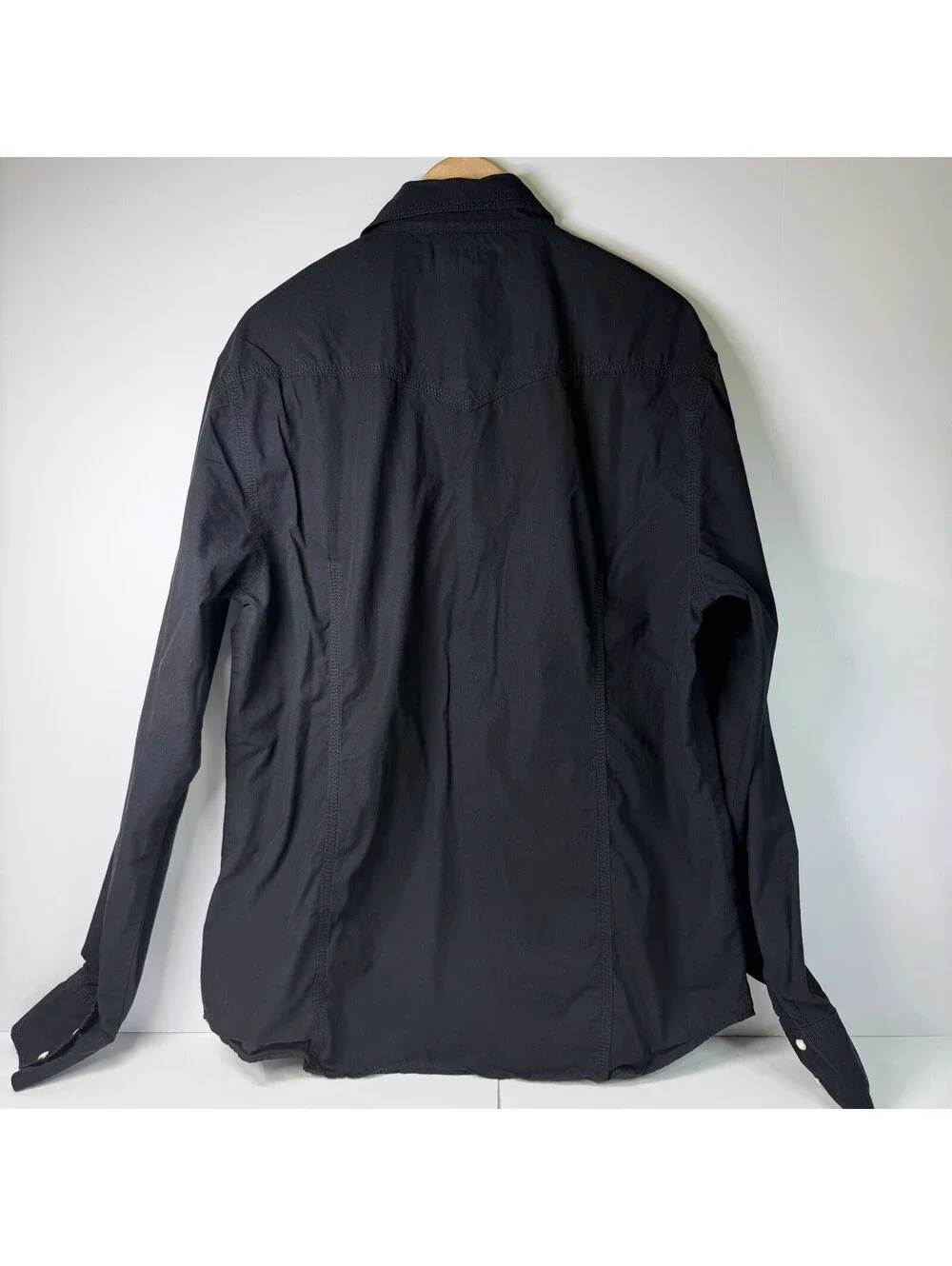 True Religion Men’s XXXL Black Poplin Woven Pearl Snap Western Shirt 3XL Y2K Era